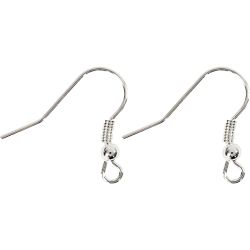 Ørekroker, L: 18 mm, sølv, 10 stk./ 1 pk.