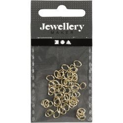 Oval-ring, tykkelse 0,7 mm, forgylt, 50 stk./ 1 pk.
