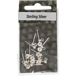 Ørestikk, L: 13 mm, sølv, 10 stk./ 1 pk.