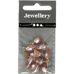 Cabochon anheng, 15-20 mm, 2 mm, lys rosa, 1 pk.