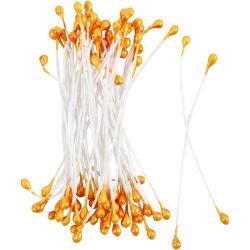 Blomsterstøvbærere, L: 6,4 cm, dia. 2 mm, orange metallic, 100 stk./ 1 pk.