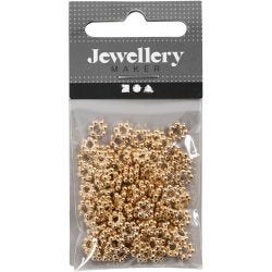 Leirperler, dia. 6 mm, hullstr. 2 mm, forgylt, 100 stk./ 1 pk.