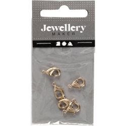 Karabijnhaken, L: 10,1 mm, verguld, 5 stuk/ 1 doos