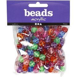 Terningperler, str. 7x7 mm, hullstr. 1,5 mm, 105 g, 125 ml/ 1 pk.