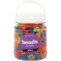 Figurperler, str. 25 mm, hullstr. 4 mm, ass. farger, 700 ml/ 1 boks