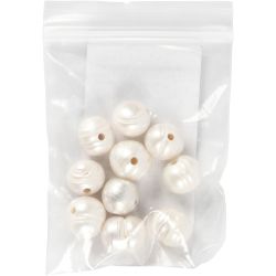Ferskvannsperler, str. 9-11 mm, hullstr. 2 mm, perlemor, 10 stk./ 1 pk.