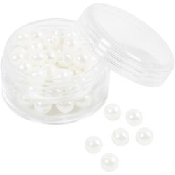 Voksperler, dia. 6 mm, hullstr. 1,9 mm, perlemor, 65 stk./ 1 pk.