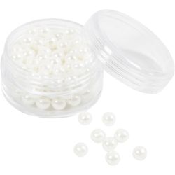 Voksperler, dia. 5 mm, hullstr. 1,7 mm, perlemor, 110 stk./ 1 pk.