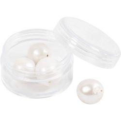 Ferskvannsperler, Perforert på langs, dia. 13-14 mm, hullstr. 0,8 mm, perlemor, 4 stk./ 1 pk.