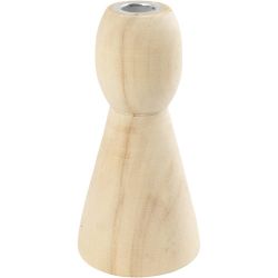 Kjegle lysestaker i tre, 9,5 cm, 1 stk.