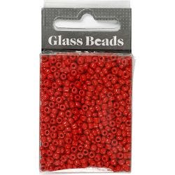 Rocaillesperler, dia. 3 mm, str. 8/0, hullstr. 0,6-1,0 mm, mørk rød, 25 g/ 1 pk.