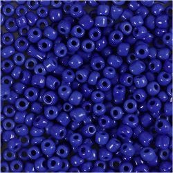 Rocaillesperler, dia. 3 mm, str. 8/0, hullstr. 0,6-1,0 mm, blå, 25 g/ 1 pk.