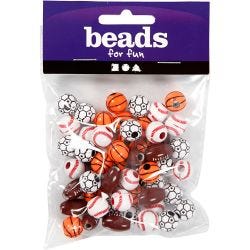 Sportsperler, str. 11-15 mm, hullstr. 3-4 mm, ass. farger, 45 g/ 1 pk.