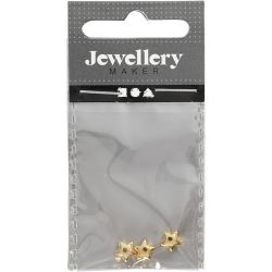 Leddperle, str. 5,5x5,5 mm, hullstr. 1 mm, forgylt, 3 stk./ 1 pk.