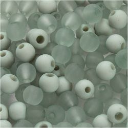 Plastperler, dia. 6 mm, hullstr. 2 mm, lys grønn, 40 g/ 1 pk.