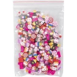 Figure Beads, Candy, cakes and ice cream, dia. 10 mm, hole size 1,5 mm, 200 pc/ 1 pack