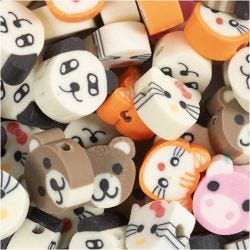 Figurperler, Dyr, dia. 10 mm, hullstr. 1,5 mm, 60 stk./ 1 pk.