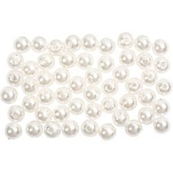 Voksperler, dia. 5 mm, hullstr. 0,7 mm, perlemor, 100 stk./ 1 pk.
