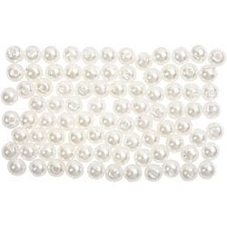 Voksperler, dia. 4 mm, hullstr. 0,7 mm, perlemor, 150 stk./ 1 pk.