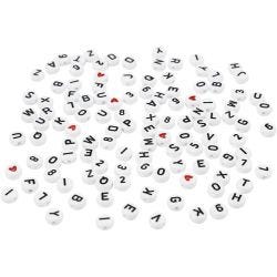 Bokstavperler, str. 7 mm, hullstr. 1,2 mm, hvit, 25 g/ 1 pk.