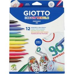 GIOTTO Stofftusj, strek 4 mm, ass. farger, 12 stk./ 1 pk.