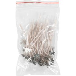 Veker for lys i beholder, Egnet for beholdere med diameter 20-65 mm, L: 10 cm, tykkelse 2 mm, 50 stk./ 1 pk.