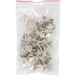 Veker for lys i beholder, Egnet for beholdere med diameter 20-65 mm, L: 3,5 cm, tykkelse 2 mm, 100 stk./ 1 pk.