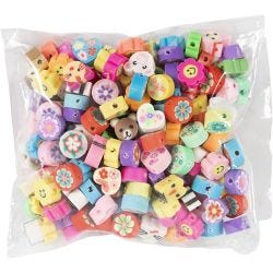 Dyre- og blomsterperler, dia. 10 mm, hullstr. 1,5 mm, 200 ass./ 1 pk.