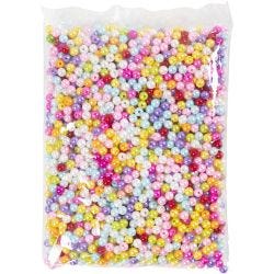 Voksperler, dia. 8 mm, hullstr. 1 mm, perlemorsfarger, 500 g/ 1 pose