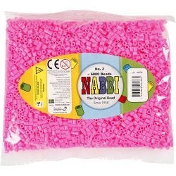 Rørperler, str. 5x5 mm, hullstr. 2,5 mm, medium, rosa (32222), 6000 stk./ 1 pk.