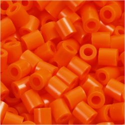 Rørperler, str. 5x5 mm, hullstr. 2,5 mm, medium, orange, klar (32233), 6000 stk./ 1 pk.