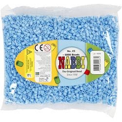 Rørperler, str. 5x5 mm, hullstr. 2,5 mm, medium, blå pastell (32224), 6000 stk./ 1 pk.