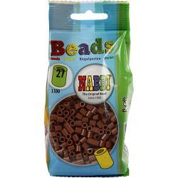 Fuse Beads, size 5x5 mm, hole size 2,5 mm, medium, chocolate (32249), 1100 pc/ 1 pack