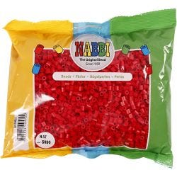 Rørperler, str. 5x5 mm, hullstr. 2,5 mm, medium, rød (32231), 6000 stk./ 1 pk.