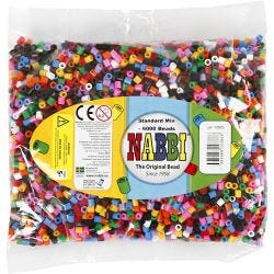 Rørperler, str. 5x5 mm, hullstr. 2,5 mm, medium, standardfarger, 6000 ass./ 1 pk.