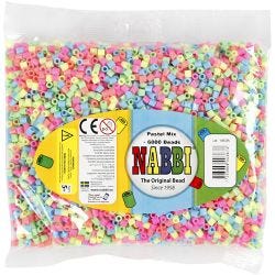 Rørperler, str. 5x5 mm, hullstr. 2,5 mm, medium, pastellfarger, 6000 ass./ 1 pk.