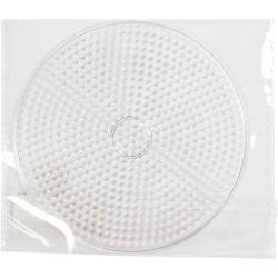 Perleplate, stor rund, 15 cm, medium, klar, 1 stk.