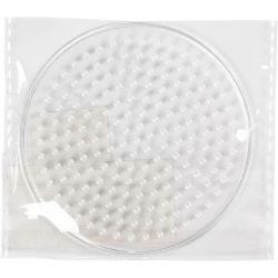 Perleplate, liten rund, 8,5 cm, medium, klar, 1 stk.