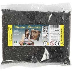 PhotoPearls, str. 5x5 mm, hullstr. 2,5 mm, medium, black (1), 6000 stk./ 1 pk.