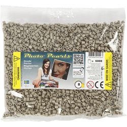 PhotoPearls, str. 5x5 mm, hullstr. 2,5 mm, medium, askegrå (8), 6000 stk./ 1 pk.