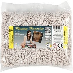 PhotoPearls, str. 5x5 mm, hullstr. 2,5 mm, medium, lys grå (10), 6000 stk./ 1 pk.