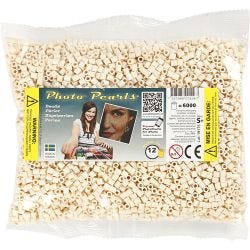 PhotoPearls, str. 5x5 mm, hullstr. 2,5 mm, medium, lys beige (12), 6000 stk./ 1 pk.
