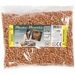 PhotoPearls, str. 5x5 mm, hullstr. 2,5 mm, medium, lys brun (20), 6000 stk./ 1 pk.