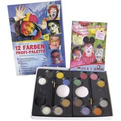 Eulenspiegel Ansiktsmaling - sminkesett med step-by-step