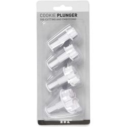 Utstikkere med preg, blomst, dia. 2,3+2,8+3,6+4,4 cm, hvit, 4 stk./ 1 pk.