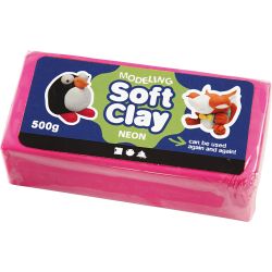 Modellervoks, str. 13x6x4 cm, neon pink, 500 g/ 1 pk.
