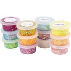 Glitter Clay, ass. farger, 72x20 ml/ 1 pk.