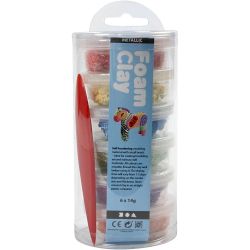 Foam Clay® , metallisk, sterke farger, 6x14 g/ 1 pk.