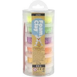 Foam Clay® , vårfarger, 6x14 g/ 1 pk.