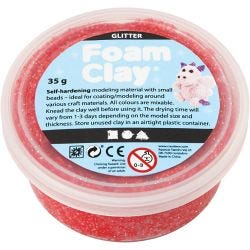 Foam Clay® , glitter, rød, 35 g/ 1 boks